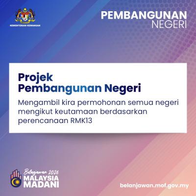 Belanjawan 2026: Pembangunan Negeri