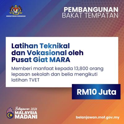 Belanjawan 2026: TVET Pemangkin Pembangunan Bakat Masa Depan