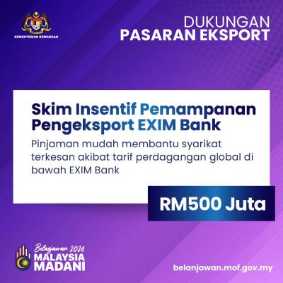 Belanjawan 2026: Dukungan Pasaran Eksport