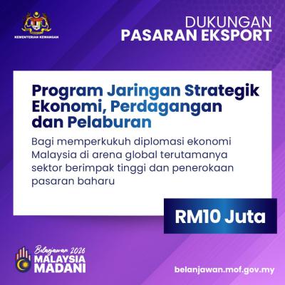 Belanjawan 2026: Dukungan Pasaran Eksport