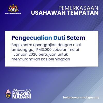 Belanjawan 2026: Pemerkasaan Usahawan Tempatan