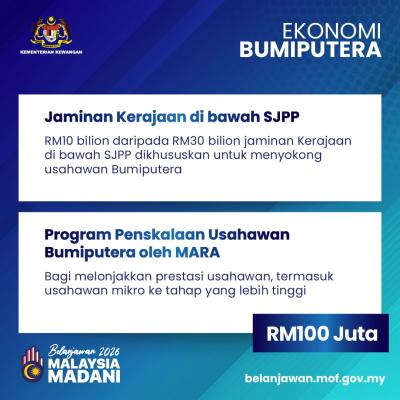 Belanjawan 2026: Ekonomi Bumiputera