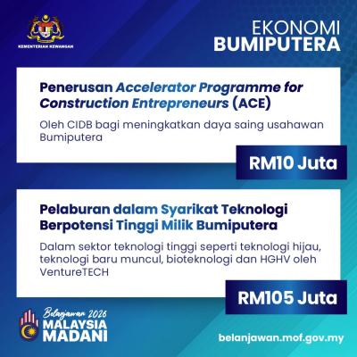 Belanjawan 2026: Ekonomi Bumiputera